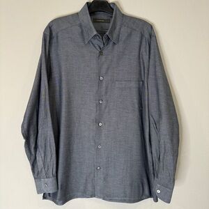 Zenga Gray Chevron Pattern Dress Shirt Men’s L